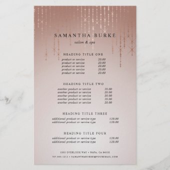 Blush Rain Pricing & Services Flyer | Zazzle