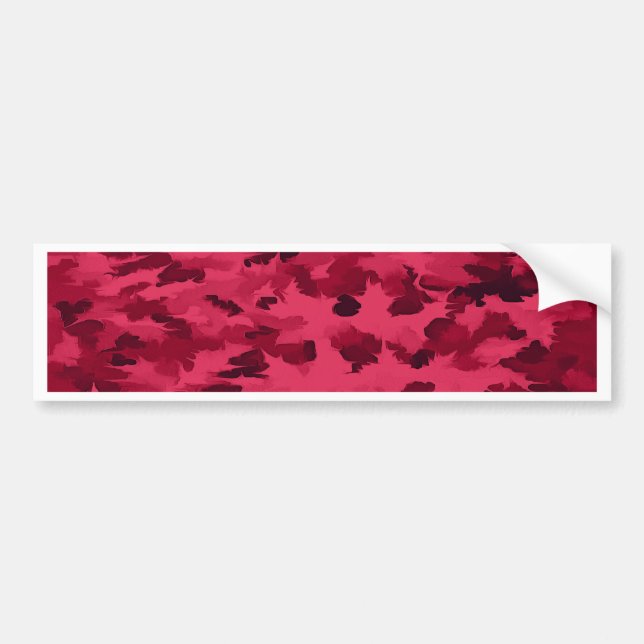 Blush Red Camouflage Pattern Bumper Sticker (Front)