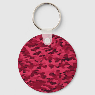 Blush Red Camouflage Pattern Keychain