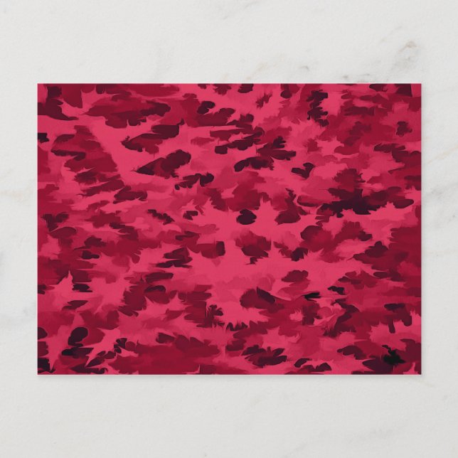 Blush Red Camouflage Pattern Postcard (Front)