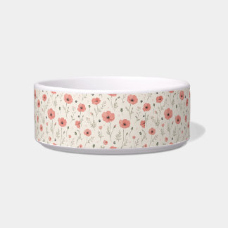 BLUSH RED POPPY FLORAL PATTERN BOWL