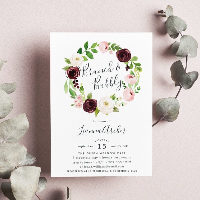 Blush Romance Brunch & Bubbly Invitation (Creator Uploaded)