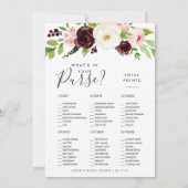 Blush Romance Double-Sided Bridal Shower Game Card (Back)