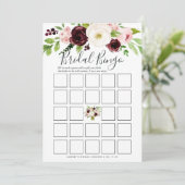 Blush Romance Double-Sided Bridal Shower Game Card (Standing Front)