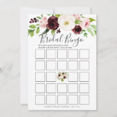 Blush Romance Double-Sided Bridal Shower Game Card (Front)