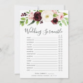 Blush Romance Double-Sided Bridal Shower Game Card (Back)