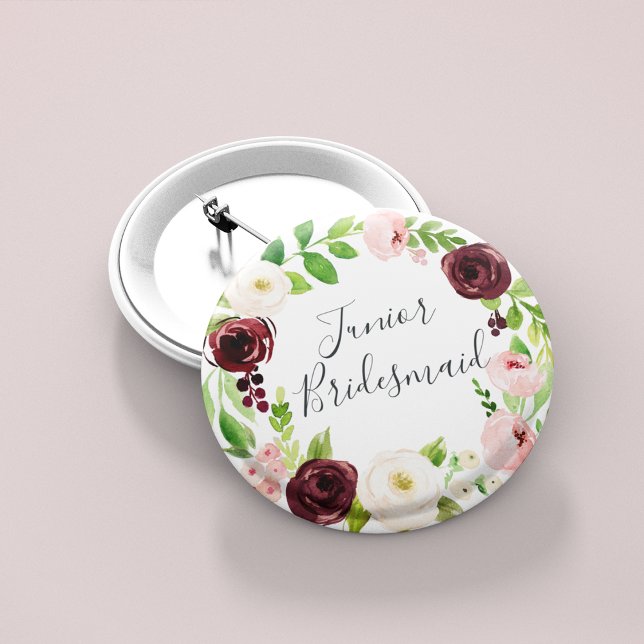 Blush Romance Junior Bridesmaid Button (Creator Uploaded)