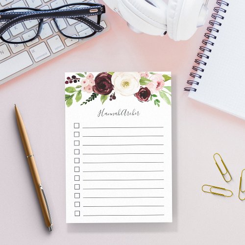 Blush Romance Personalized To_Do List Post_it Notes