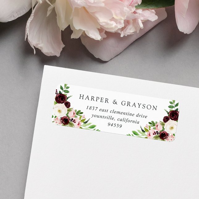 Blush Romance Return Address Label (Creator Uploaded)