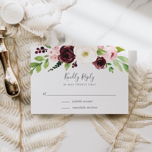 Blush Romance RSVP Card