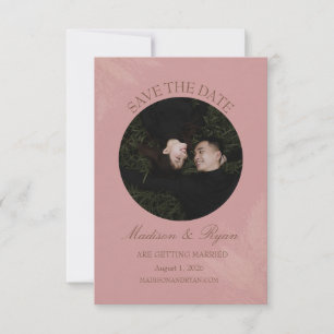 Blush Romance Save the Date with Photo