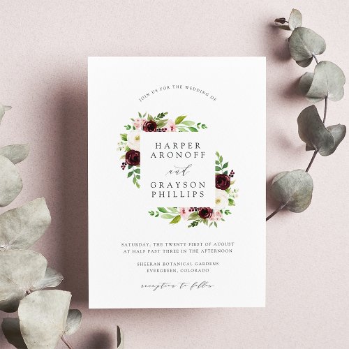Blush Romance Wedding Invitation