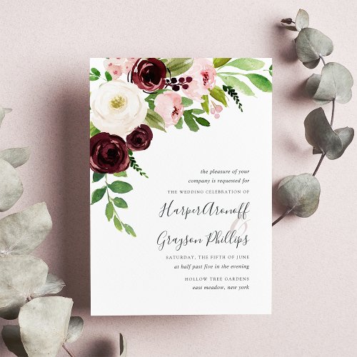 Blush Romance Wedding Invitation