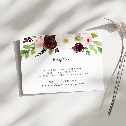 Blush Romance Wedding Reception Enclosure Card
