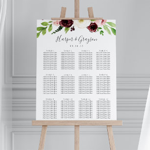 Blush Romance Wedding Seating Chart Foam Board