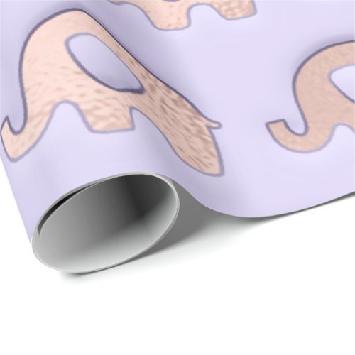 Blush Rose 3D Elephants Baby Purple Lavender Wrapping Paper