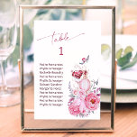 Blush Rose and Diamond Bridal Shower  Table Number