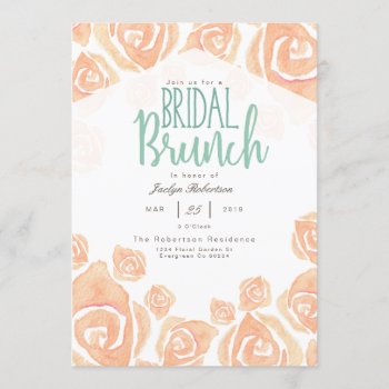 Blush Rose Bridal Brunch Invitation by RedefinedDesigns at Zazzle
