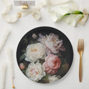 Blush Rose Classic Dutch Moody Baroque Wedding Paper Plates