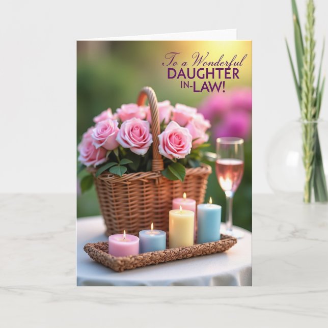 Blush Rose Daughter In Law Card (Front)