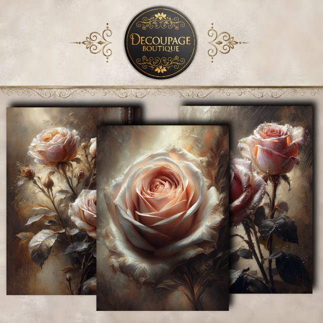 Blush Rose Elegance Decoupage Collection Wrapping Paper Sheets (Blush Rose Elegance Decoupage Collection Wrapping Paper Sheets)