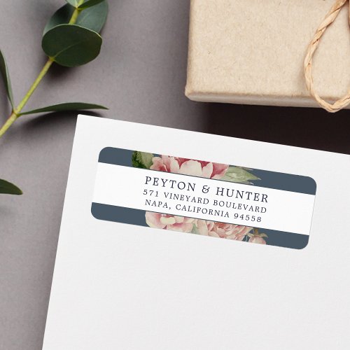 Blush Rose  Floral Return Address Label