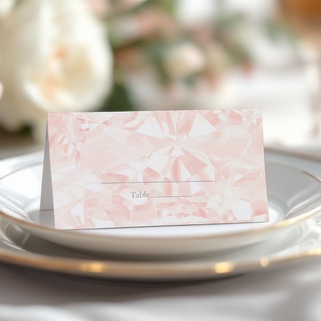 Blush Rose Gemstone Cut Wedding Place Card (Creator Uploaded)