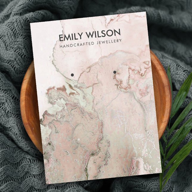 BLUSH ROSE GOLD AGATE MARBLE EARRING DISPLAY CARD (Creator Uploaded)