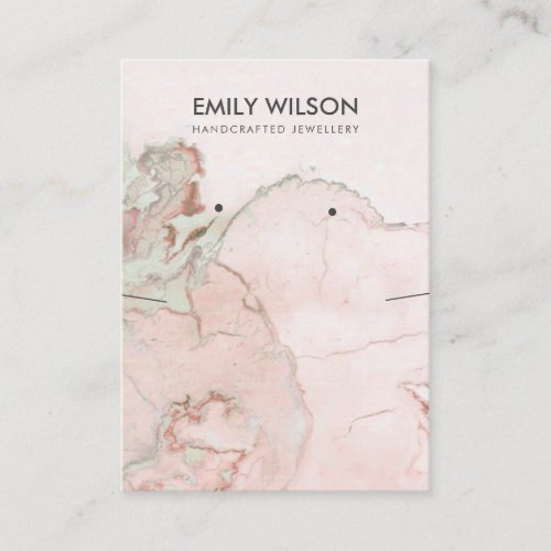 BLUSH ROSE GOLD AGATE MARBLE NECKLACE STUD DISPLAY BUSINESS CARD