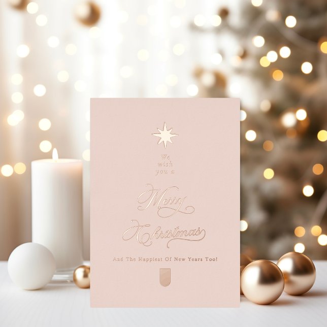 Blush Rose Gold Christmas Card (Creator Uploaded)
