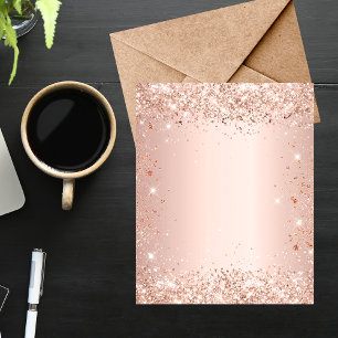 Blush rose gold confetti paper sheet
