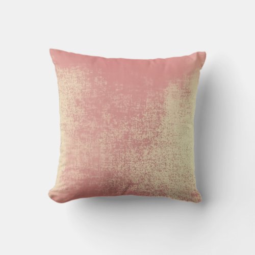 Blush Rose Gold Coral Ombre Abstract Minimal Paste Throw Pillow