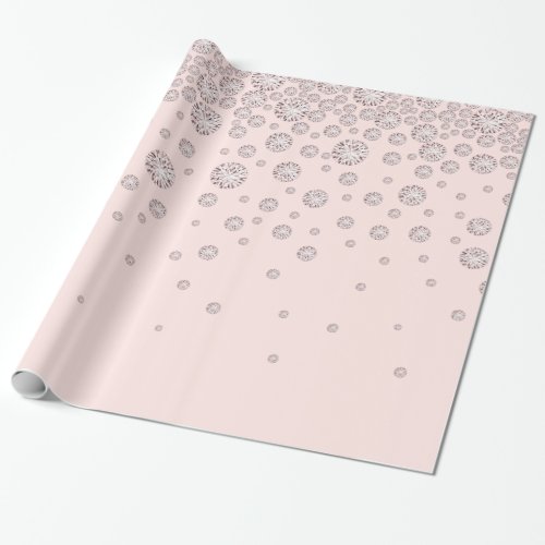 Blush rose gold diamonds dripping wrapping paper