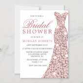 Blush & Rose Gold Dress Bridal Shower Magnetic Invitation (Front)