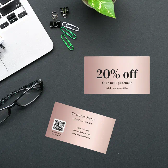 Blush Rose Gold Elegant Qr Code Discount Card Zazzle blush-rose-gold-elegant-qr-code-discount-card-zazzle