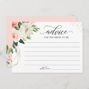 Blush Rose Gold Floral Elegant Words of Advice Card