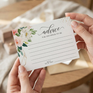Blush Rose Gold Floral Elegant Words of Advice Card