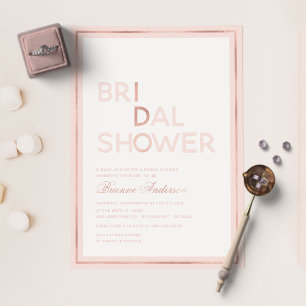 Blush & Rose Gold Foil Pressed I Do Bridal Shower Invitation