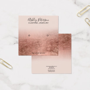 Blush rose gold foil stud earring display