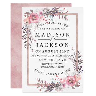 rose wedding invitations zazzle