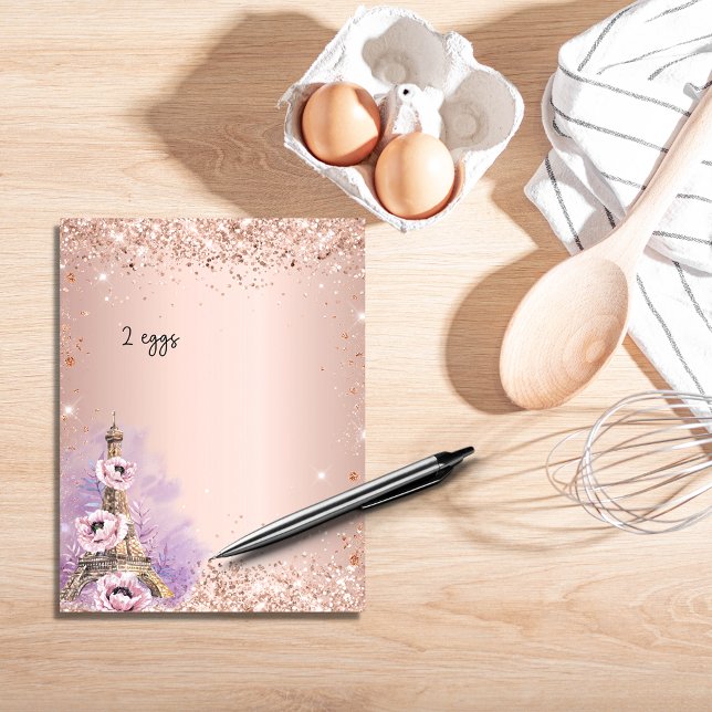 Blush rose gold french Paris recipe cookbook page (Creator Uploaded)