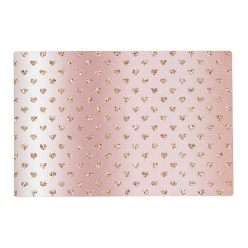 Blush Rose Gold Glitter Hearts  Placemat