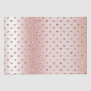 Blush Rose Gold Glitter Hearts  Tissue Paper