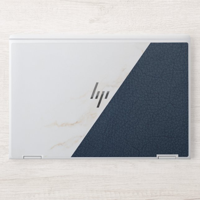 Blush Rose Gold Glitter  Leather Faux Marble  HP Laptop Skin (Front)