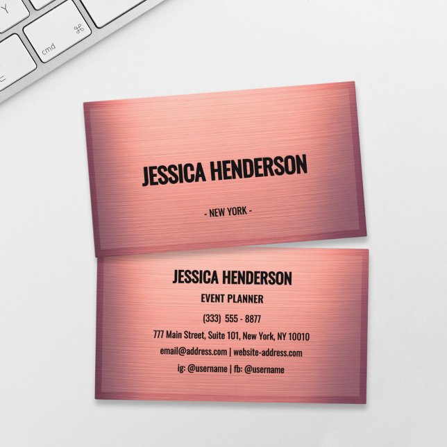 Blush Rose Gold Luxe Business Card (Creator Uploaded)