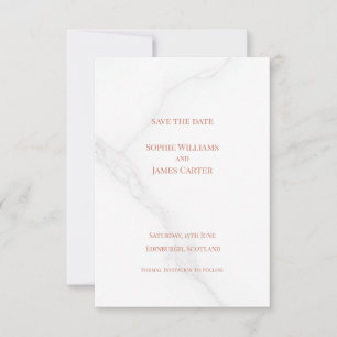 Blush Rose Gold Minimal Scottish Wedding Save The Date