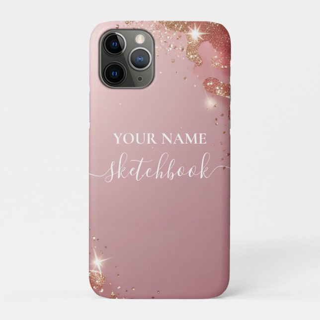  Blush Rose Gold Personalized iPad Case – Custom N (Back)