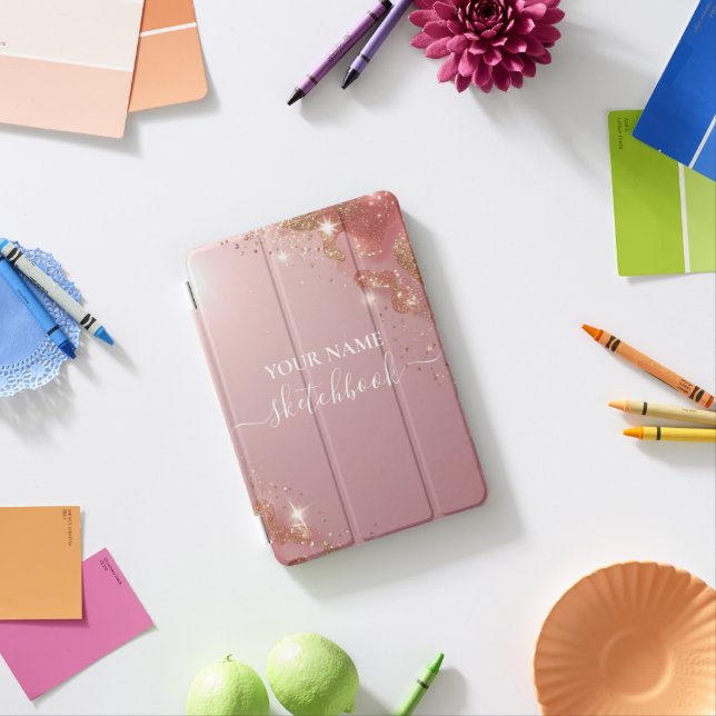  Blush Rose Gold Personalized iPad Case – Custom N (In Situ)