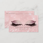 Blush Rose Gold Pink Lashes Makeup Eyes Glitter Appointment Card (Front/Back)