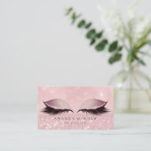 Blush Rose Gold Pink Lashes Makeup Eyes Glitter Appointment Card (Standing Front)